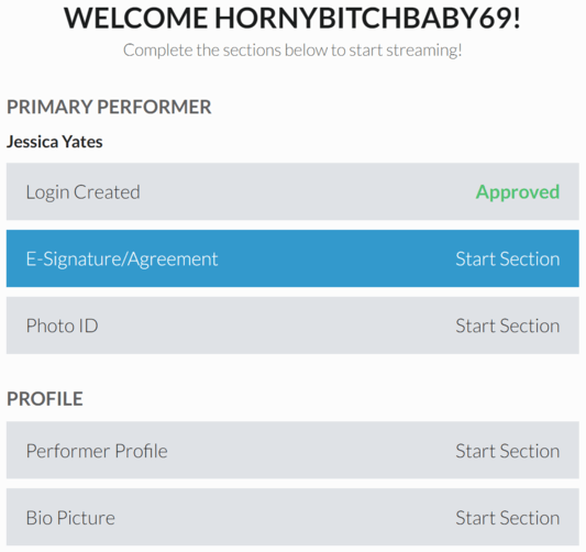 Click on the E-Signature/Agreement section